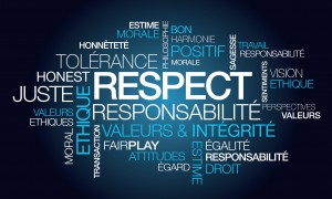 Respect tolrance valeurs nuage de mots illustration
